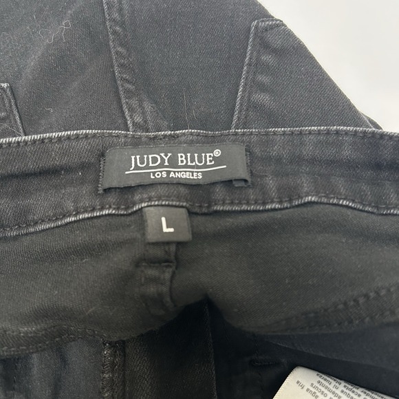 Judy Blue Black Hi-Rise Tummy Control Denim Jean Shorts Size Large Style #150237 - Picture 2 of 5